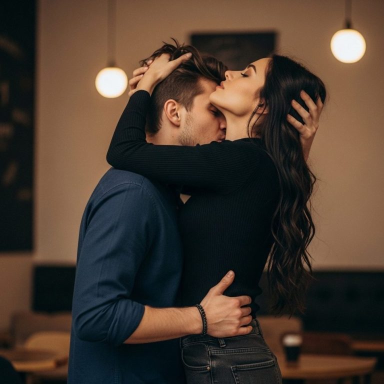 Leidenschaft pur Ein Paar umarmt sich leidenschaftlich